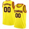Custom Light Yellow Navy-Orange Authentic Basketball Jersey