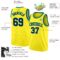 Custom Light Yellow Navy-Teal Authentic Basketball Jersey