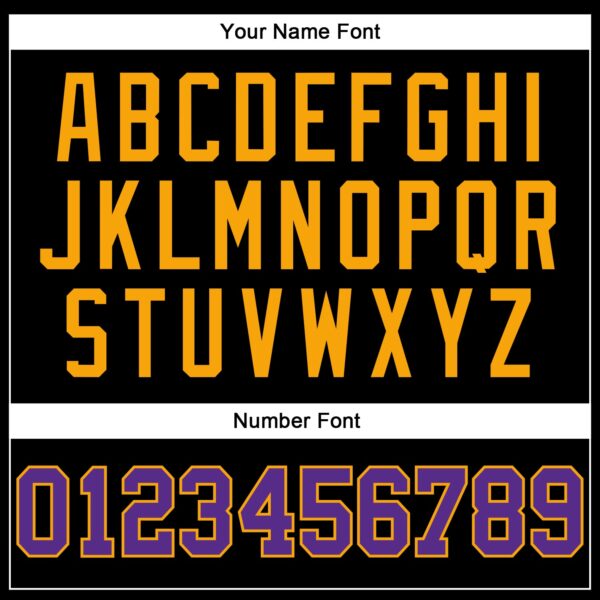 Custom Black Purple-Gold Long Sleeve Performance T-Shirt