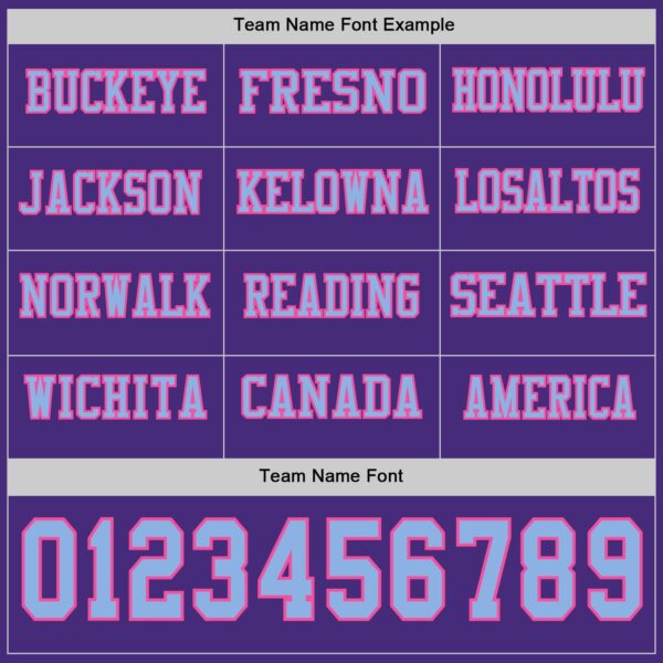 Custom Purple Light Blue-Pink Long Sleeve Authentic Football Jersey