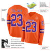 Custom Orange Purple-White Long Sleeve Authentic Football Jersey