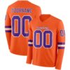 Custom Orange Purple-White Long Sleeve Authentic Football Jersey
