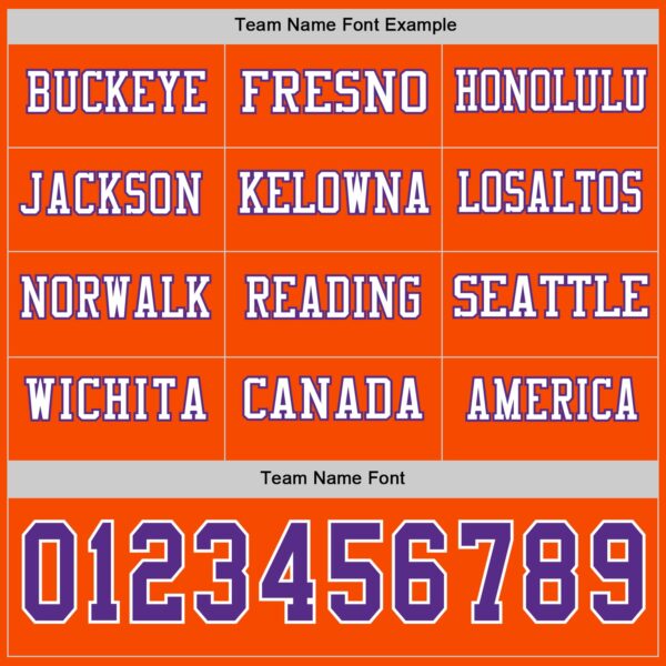 Custom Orange Purple-White Long Sleeve Authentic Football Jersey