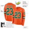 Custom Orange Kelly Green-White Long Sleeve Authentic Football Jersey