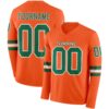 Custom Orange Kelly Green-White Long Sleeve Authentic Football Jersey