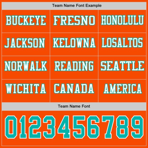 Custom Orange Aqua-White Long Sleeve Authentic Football Jersey