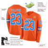 Custom Orange Powder Blue-White Long Sleeve Authentic Football Jersey