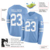 Custom Light Blue White Long Sleeve Authentic Football Jersey