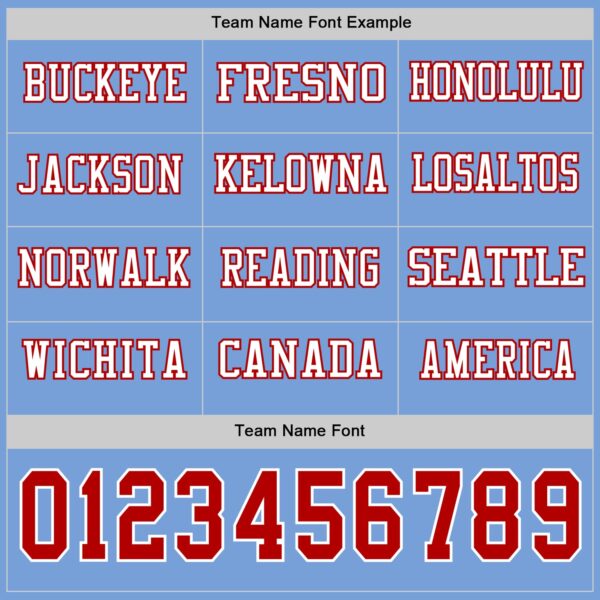 Custom Light Blue Red-White Long Sleeve Authentic Football Jersey