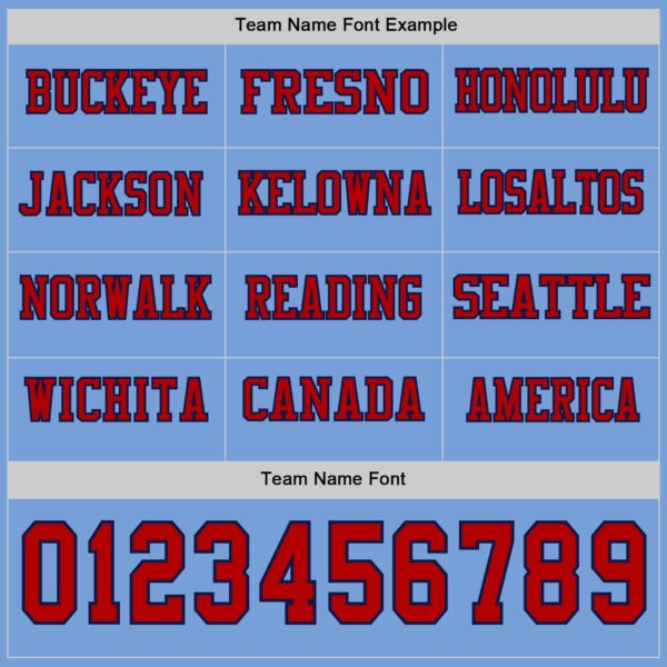 Custom Light Blue Red-Navy Long Sleeve Authentic Football Jersey