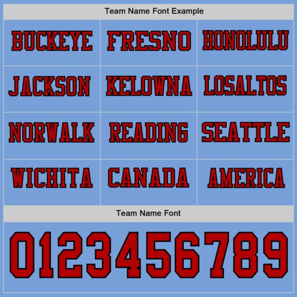 Custom Light Blue Red-Black Long Sleeve Authentic Football Jersey