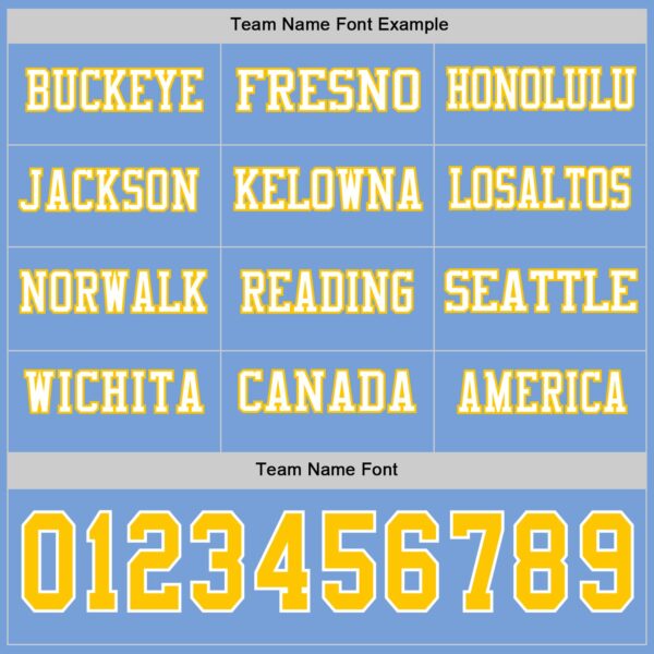 Custom Light Blue Yellow-White Long Sleeve Authentic Football Jersey