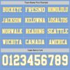 Custom Light Blue White-Yellow Long Sleeve Authentic Football Jersey