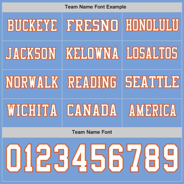 Custom Light Blue White-Orange Long Sleeve Authentic Football Jersey