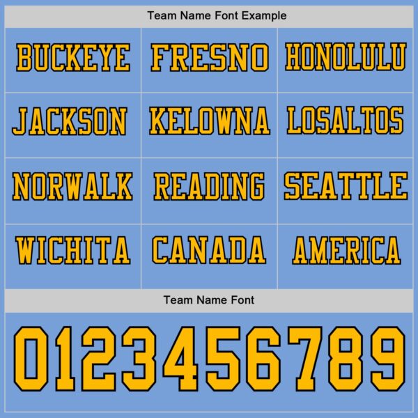 Custom Light Blue Gold-Black Long Sleeve Authentic Football Jersey