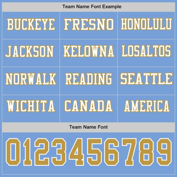 Custom Light Blue Old Gold-White Long Sleeve Authentic Football Jersey