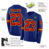 Custom Royal Red-Gold Long Sleeve Authentic Football Jersey