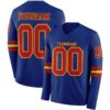 Custom Royal Red-Gold Long Sleeve Authentic Football Jersey