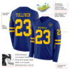 Custom Royal Yellow Long Sleeve Authentic Football Jersey