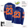 Custom Royal Orange-White Long Sleeve Authentic Football Jersey