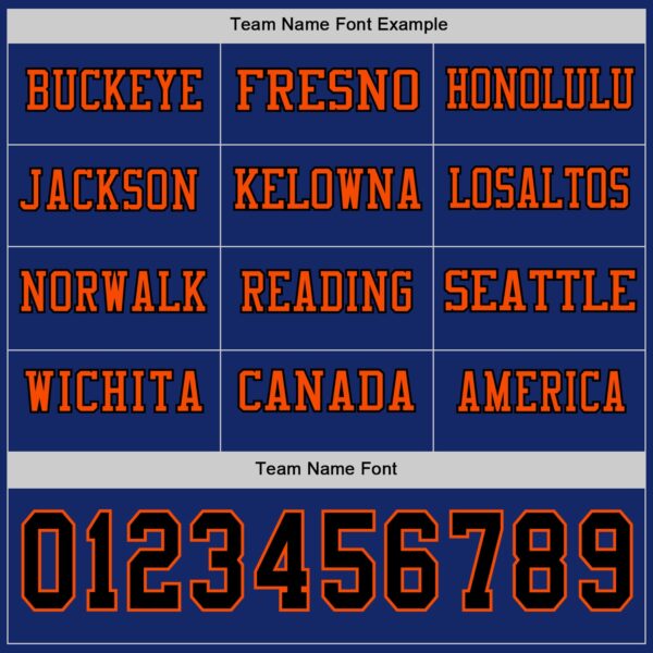 Custom Royal Black-Orange Long Sleeve Authentic Football Jersey