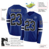 Custom Royal Black-White Long Sleeve Authentic Football Jersey