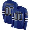 Custom Royal Black-White Long Sleeve Authentic Football Jersey
