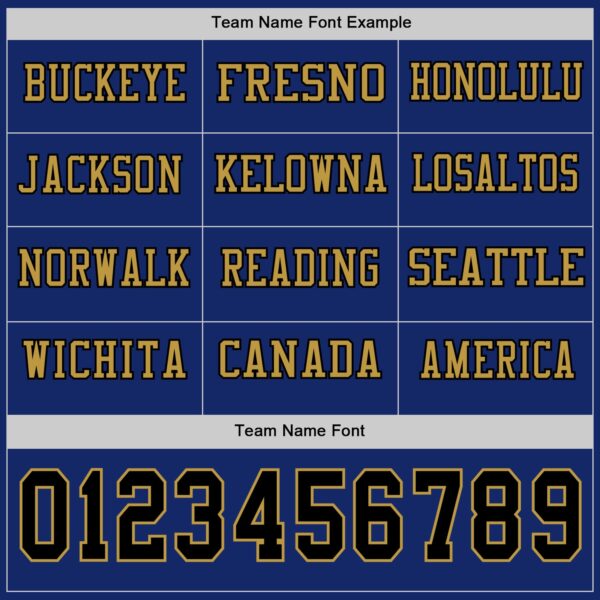 Custom Royal Black-Old Gold Long Sleeve Authentic Football Jersey