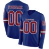 Custom Royal Crimson-White Long Sleeve Authentic Football Jersey