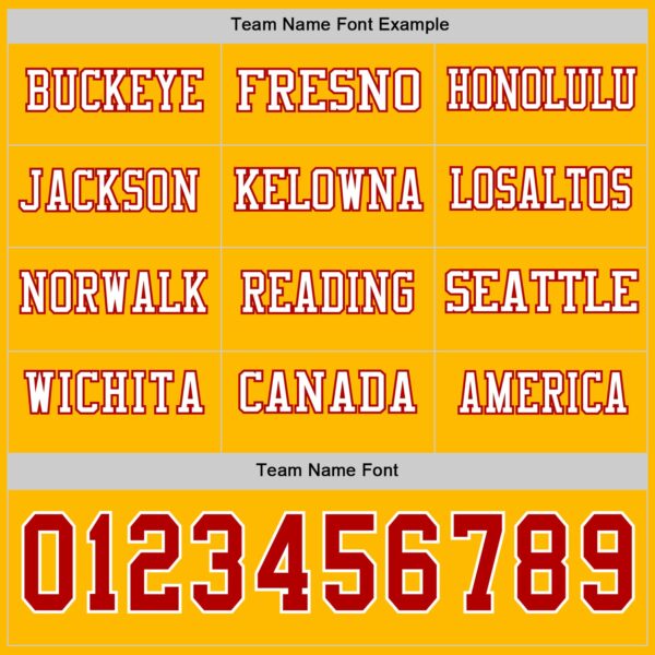 Custom Gold Red-White Long Sleeve Authentic Football Jersey