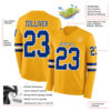 Custom Gold Royal-White Long Sleeve Authentic Football Jersey