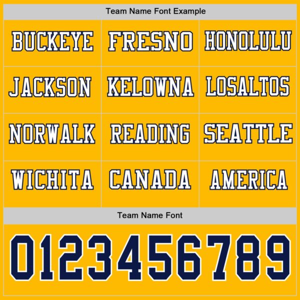 Custom Gold Navy-White Long Sleeve Authentic Football Jersey