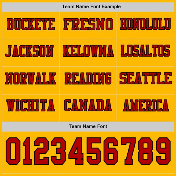 Custom Gold Red-Black Long Sleeve Authentic Football Jersey