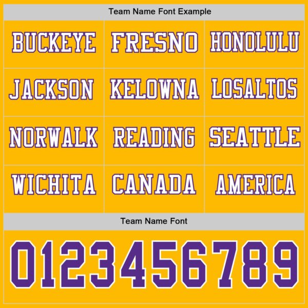 Custom Gold Purple-White Long Sleeve Authentic Football Jersey