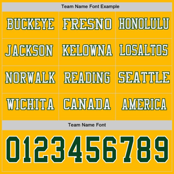 Custom Gold Green-White Long Sleeve Authentic Football Jersey