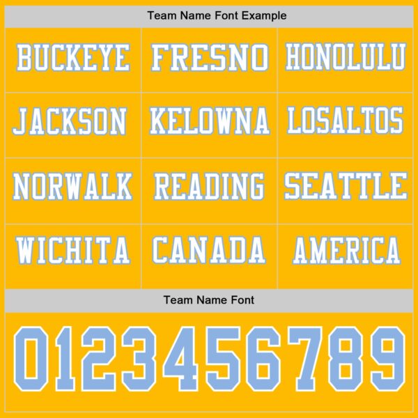 Custom Gold Light Blue-White Long Sleeve Authentic Football Jersey