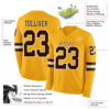 Custom Gold Brown-White Long Sleeve Authentic Football Jersey