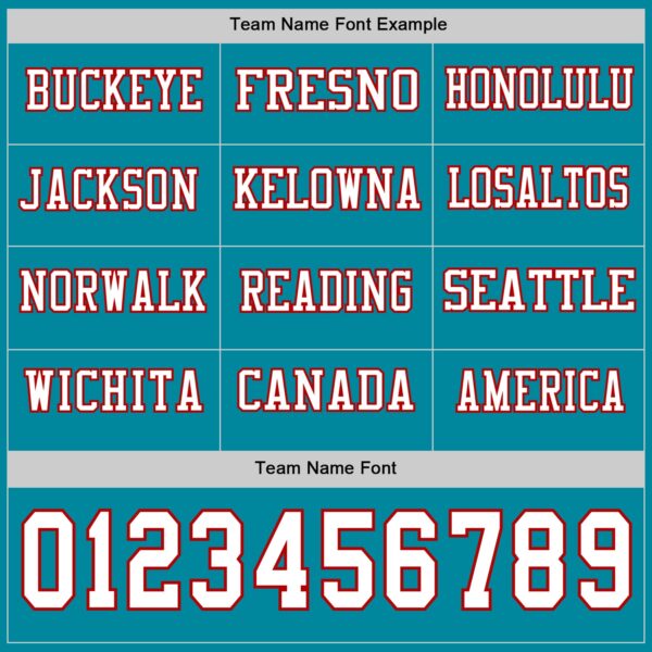 Custom Teal White-Red Long Sleeve Authentic Football Jersey