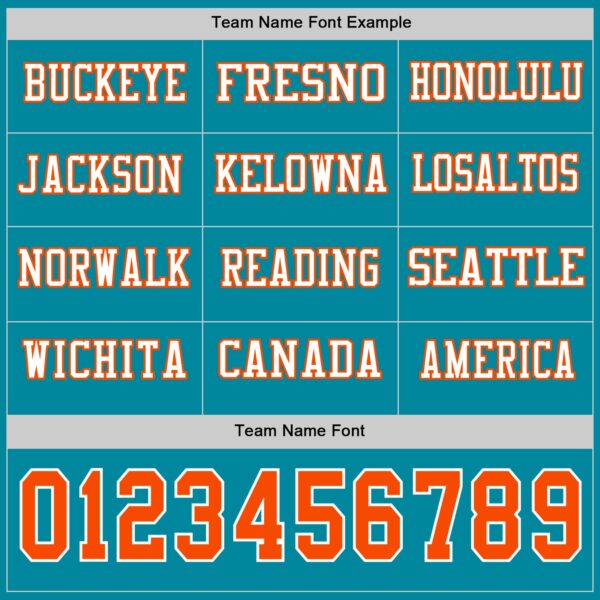 Custom Teal Orange-White Long Sleeve Authentic Football Jersey