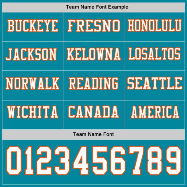 Custom Teal White-Orange Long Sleeve Authentic Football Jersey