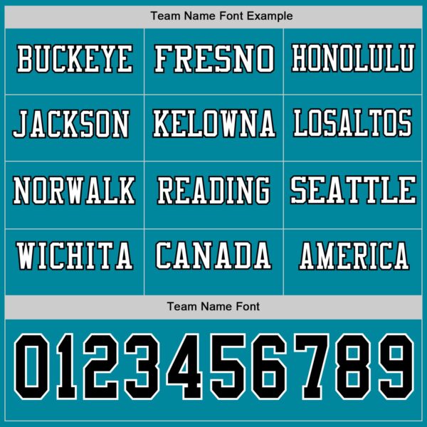 Custom Teal Black-White Long Sleeve Authentic Football Jersey