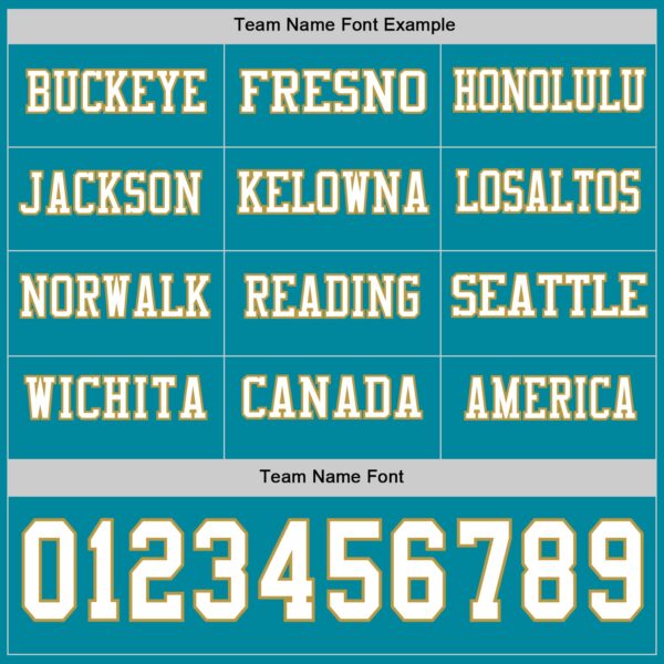 Custom Teal White-Old Gold Long Sleeve Authentic Football Jersey