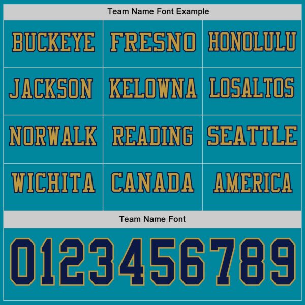 Custom Teal Navy-Old Gold Long Sleeve Authentic Football Jersey