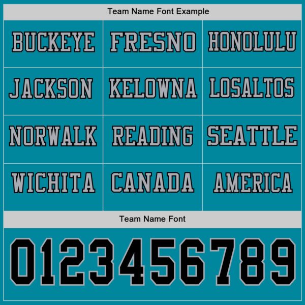 Custom Teal Black-Gray Long Sleeve Authentic Football Jersey