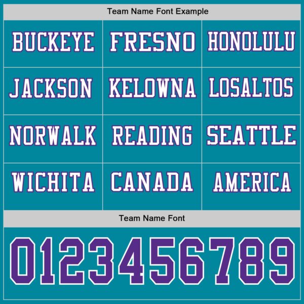 Custom Teal Purple-White Long Sleeve Authentic Football Jersey