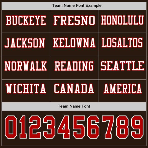 Custom Brown Red-White Long Sleeve Authentic Football Jersey
