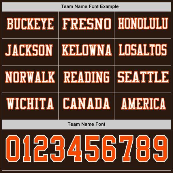 Custom Brown Orange-White Long Sleeve Authentic Football Jersey