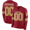 Custom Cardinal Old Gold-White Long Sleeve Authentic Football Jersey