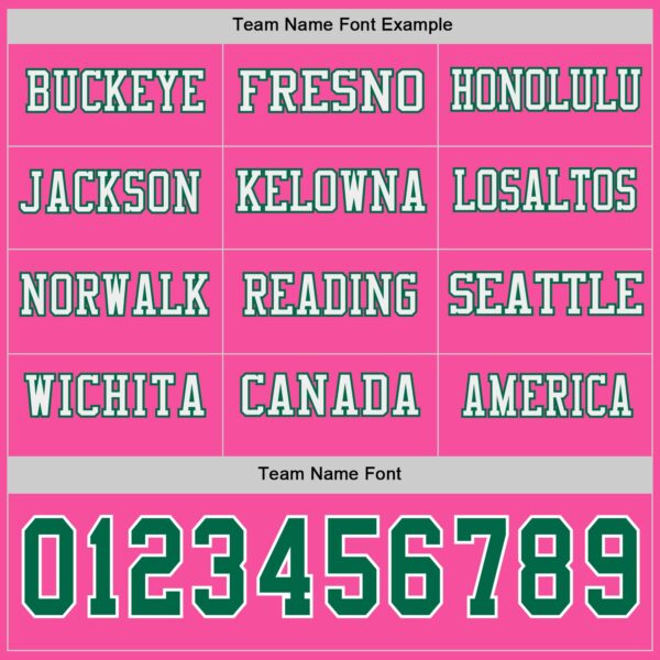 Custom Pink Kelly Green-White Long Sleeve Authentic Football Jersey