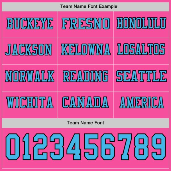 Custom Pink Sky Blue-Black Long Sleeve Authentic Football Jersey